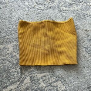 Babaton Mustard Cropped Contour Tube Top